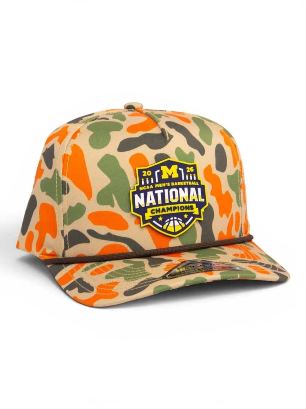 Michigan Wolverines 2026 Basketball National Champions 3D Duck Camo Rope Hat